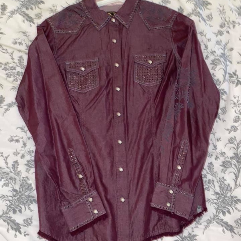 Maroon Button Up